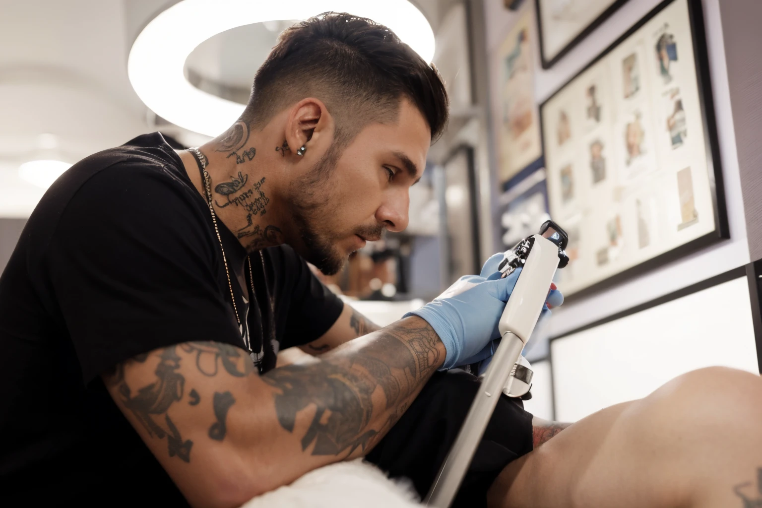Homem tatuador foto em 4k hiper realista
