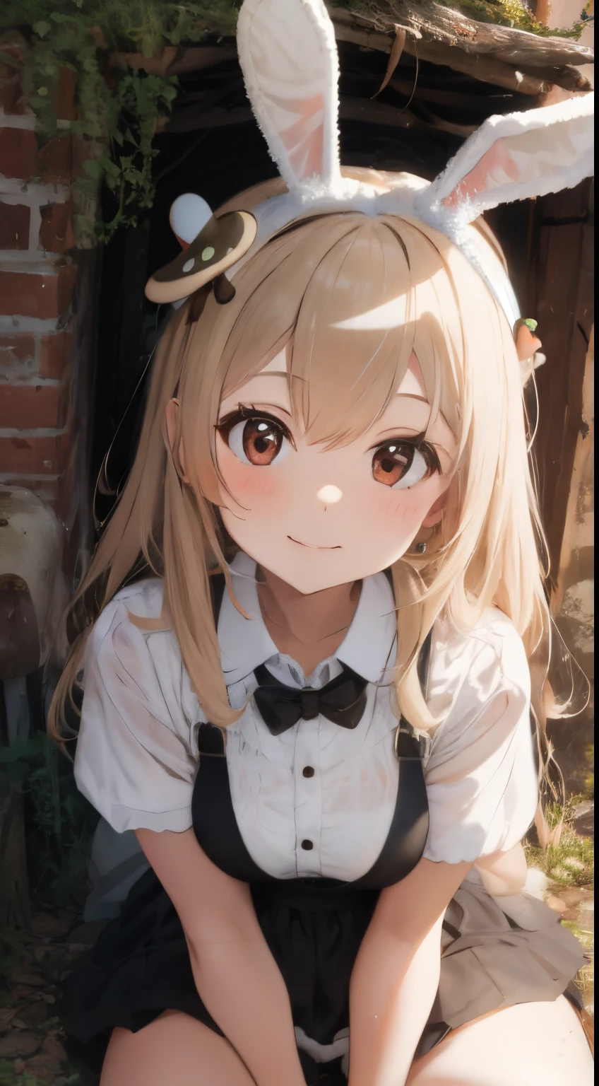 bunny, mushroom on head