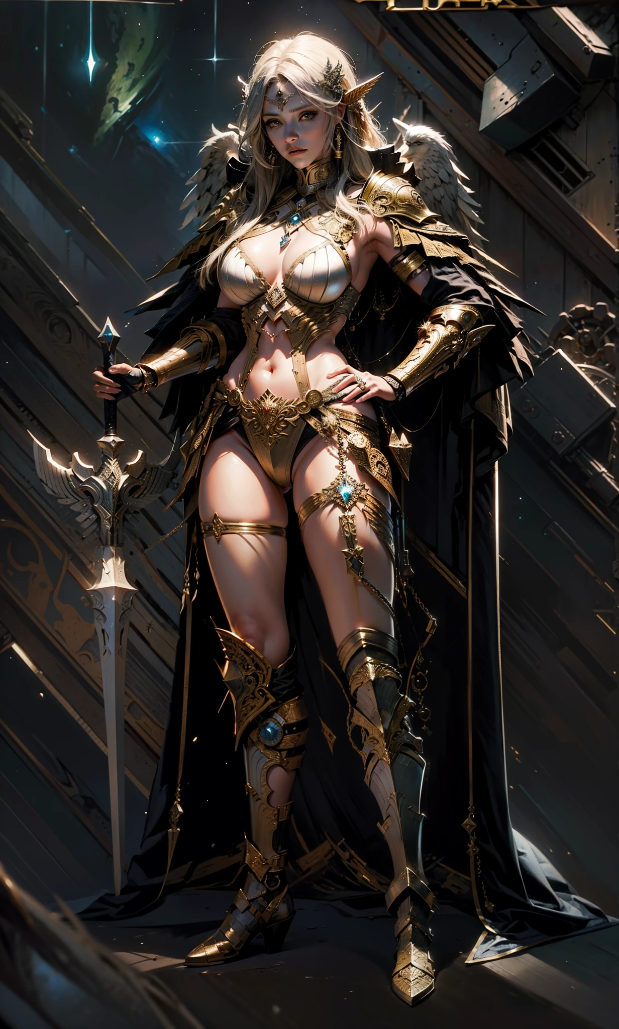 Asgard,valkyrie,Senhora Cavaleiro,anatomia correta,epic fantasy digital art,tmasterpiece,8k,high-definition resolution,Desenho detalhado,alta qulidade,, Epic composition,