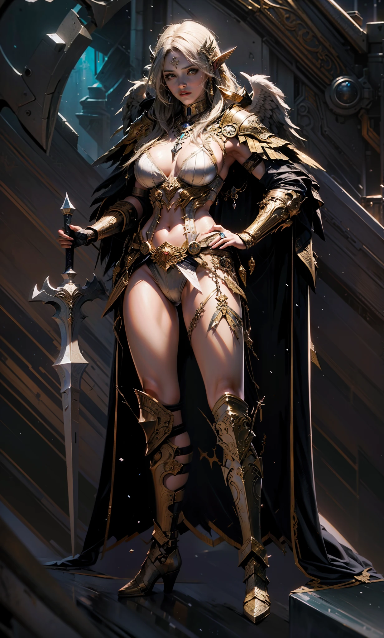 Asgard,valkyrie,Senhora Cavaleiro,anatomia correta,epic fantasy digital art,tmasterpiece,8k,high-definition resolution,Desenho detalhado,alta qulidade,, Epic composition,