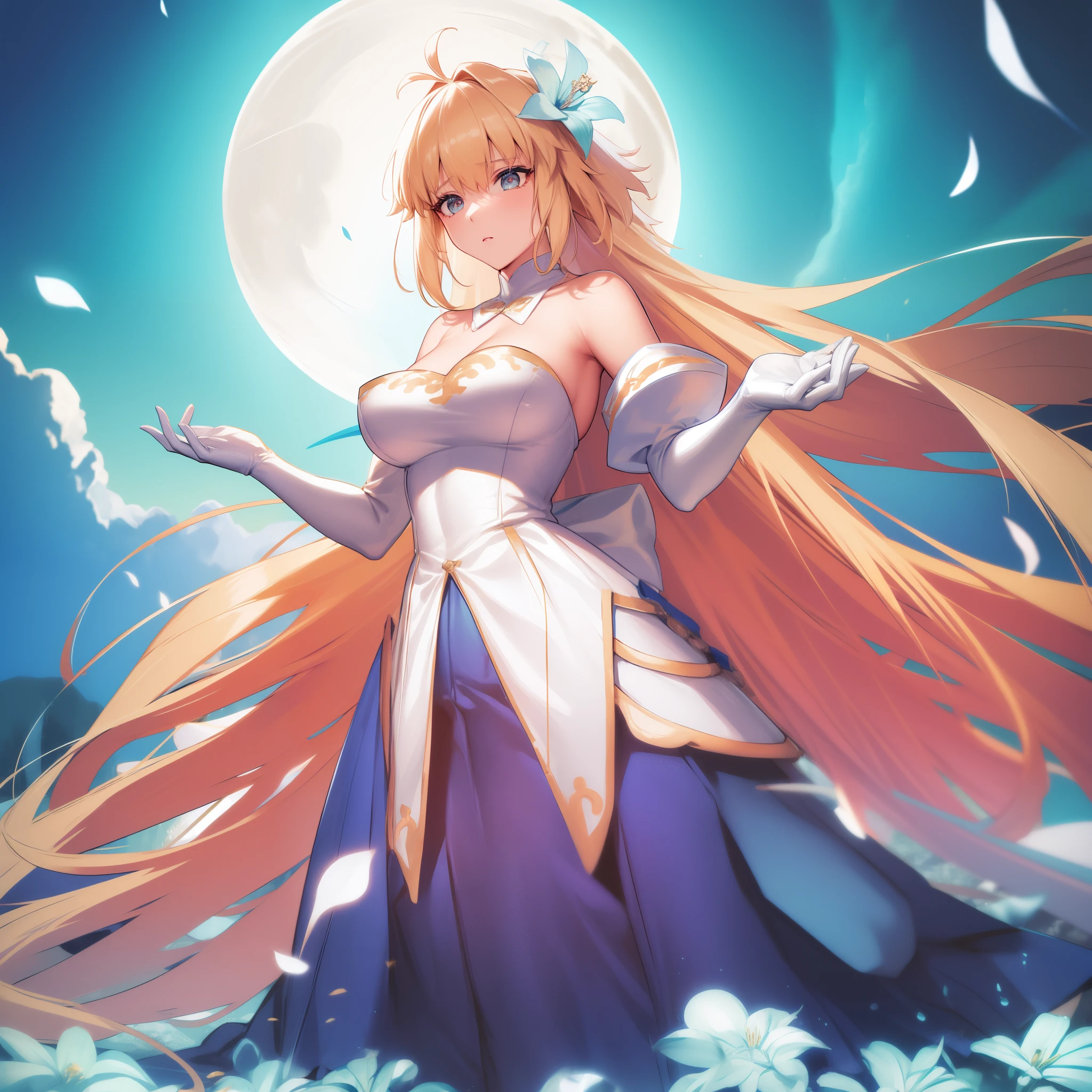 (blue dress:1.5)