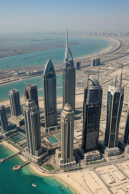 dubai skyline from flight