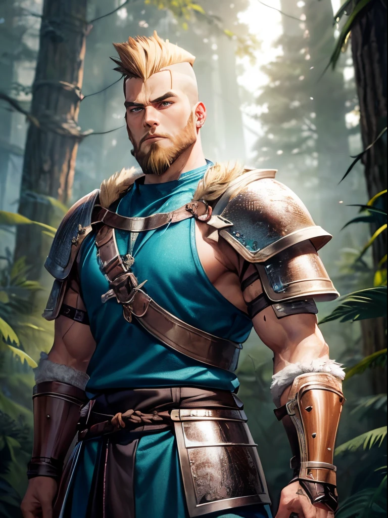 (((Solo focus.))) (((Single character image.))) (((Looks like a great fantasy adventurer.))), ((large bulge)), bulgeJ8, (((Long blond hair. in a topknot))) (((Dressed in medieval fantasy attire.))) (((Handsome and young.))) (((Looks like beefcake male fantasy character.))) (((Dressed in medieval fantasy attire.))) (((Ideal male physique.))) (((Bare chest, tattoos, perfect abs.)))  (((Swashbuckler fashion.)))  Looks like a fun-loving and heroic male adventurer for Dungeons & Dragons. Looks like a very attractive male adventurer for a high fantasy setting. Looks like a handsome and rugged male adventurer for Dungeons & Dragons. Looks like a handsome male for a medieval fantasy setting. Looks like a Dungeons & Dragons adventurer, very cool and masculine hair style, black clothing, handsome, adventurer, athletic build, excellent physique, confident, gorgeous face, gorgeous body, detailed and intricate, fantasy setting,fantasy art, dungeons & dragons, fantasy adventurer, fantasy NPC, attractive male in his mid 20's, ultra detailed, epic masterpiece, ultra detailed, intricate details, digital art, unreal engine, 8k, ultra HD, centered image award winning, fantasy art concept, digital art, centered image, flirty,ure:1.4, picture-perfect:1.0,8k, HQ,best quality:1.0,