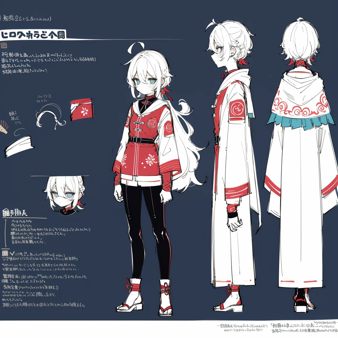 2 d anime style, anime moe art style, Jazz & Increased, cute art style, Anime-style illustration, anime girl, Author: Kamagurka, in Pixiv, pixiv style, pixiv, in anime style, anime art style, Full Body Commission, highr， Snowman padded jacket，White color hair，White eyes，standing on your feet，Chinese girl design，Genshin detailed art，Anime character design，anime concept art，pretty anime character design，anime character reference sheet，[character design]，