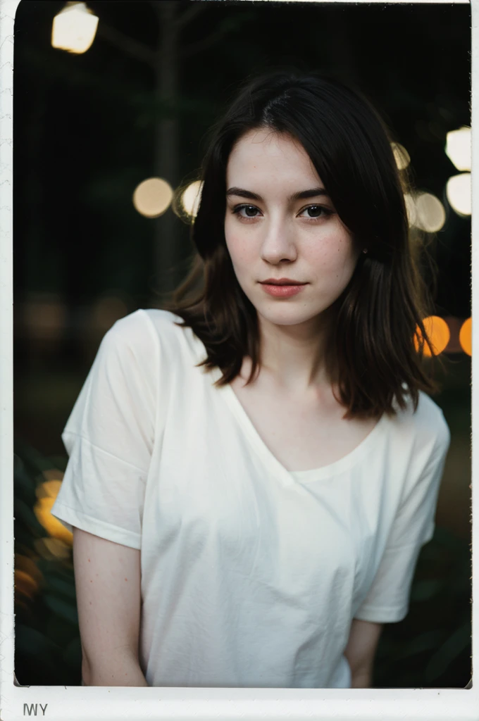 polaroid photo, night photo, photo of 24 y.o beautiful woman, pale skin, bokeh, motion blur