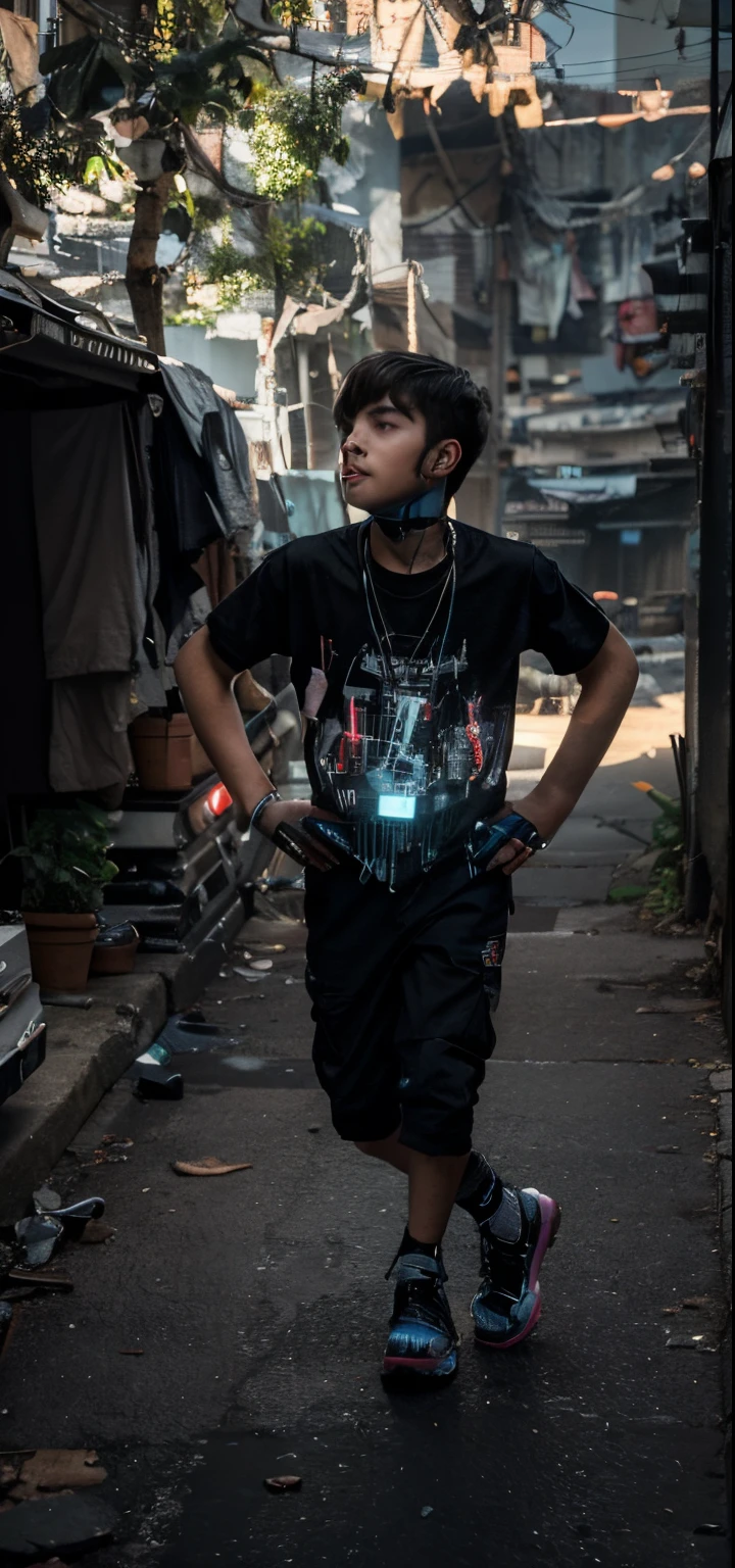 Change background cyberpunk handsame boy realistic 8k ultra realistic