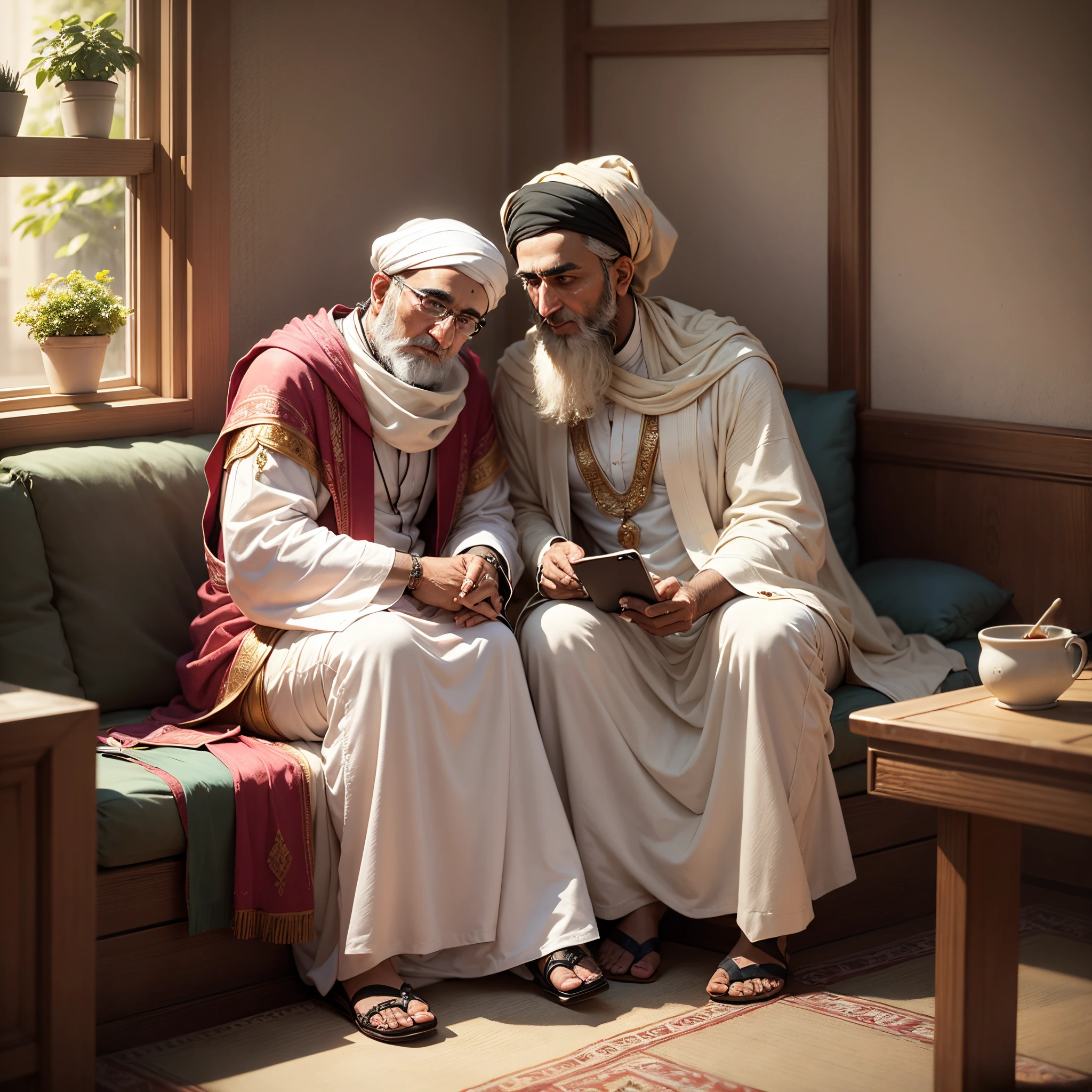 young Molana and Shams when they find each other and share high value time together Photorealism. —ar 9:16 --auto --s2