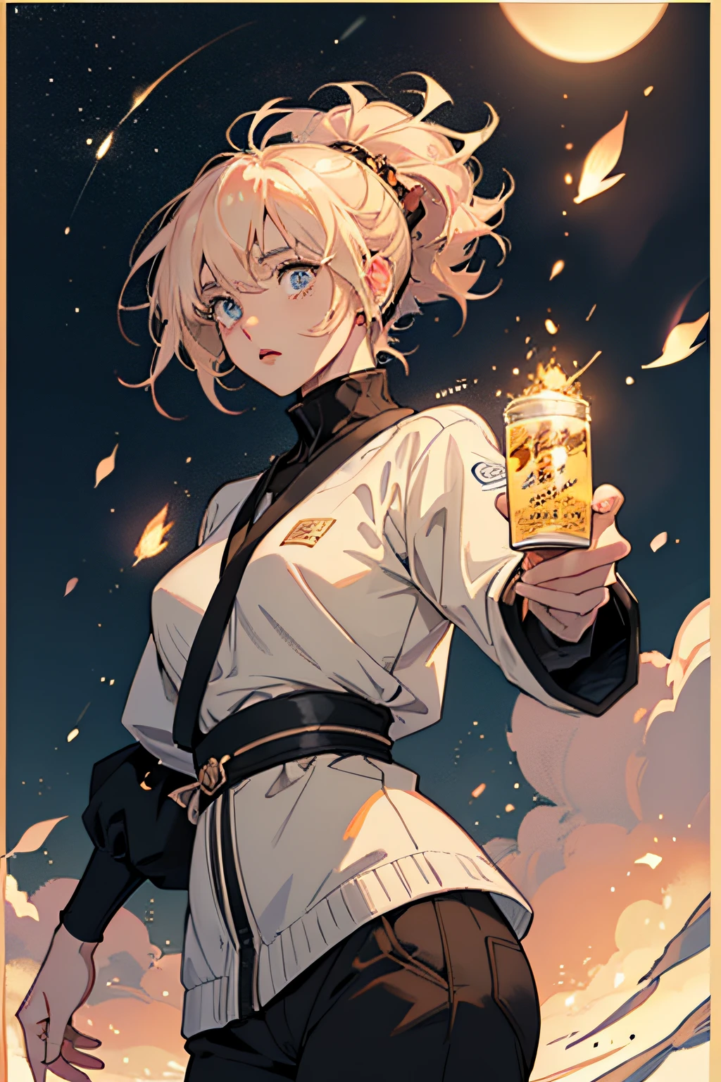 Comic Storyboard:1.8, comic strip, english text, A story about a woman who loves a 30-year-old man., anime emoji theme, nigh sky, beautiful fireflies, text dialog box, Draw the top page of this story, japanese anime manga, Hyper Hi-Vision, 24K UHD, anime looks.