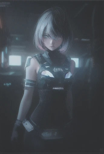 ((La mejor calidad)), ((obra maestra)), (muy detallado:1.3), ...............................................................................................................................................3D, Beautiful (cyberpunk:1.3) Mujer hacker, peinado corto,pelo corto, Volver al visor, cabello grueso, Terminal de ordenador operativo, Pantalla montada en la cabeza, computer server, Pantalla LCD, fiber optic cable, Logotipo de la empresa, HDR (High Dymanic Range), Trazado de rayos, NVIDIA RTX, Super resolution, Irreal 5, Subsoil Scatter, Textura PBR, Post-procesamiento, Anisotropic filtering, profundidad de campo, maximum sharpness and sharpness, Texturas multicapa, Albedo y Highlight Maps, Sombreado de superficies, Accurate simulation of light-material interactions, proporciones perfectas, Renderizado de octanaje, duotone lighting, ISO bajo, balance de blancos, Regla de los tercios, amplia apertura, 8K RAW, efficient sub-pixels, sub-pixel convolution, glow particles, dynamic  pose