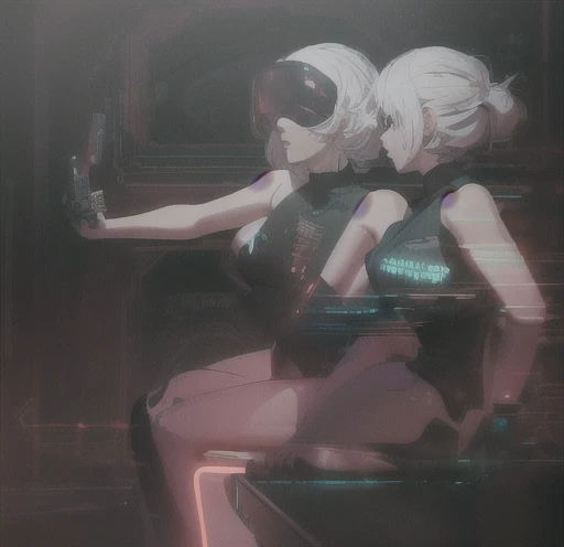 ((La mejor calidad)), ((obra maestra)), (muy detallado:1.3), ...............................................................................................................................................3D, Beautiful (cyberpunk:1.3) Mujer hacker, peinado corto,pelo corto, Volver al visor, cabello grueso, Terminal de ordenador operativo, Pantalla montada en la cabeza, computer server, Pantalla LCD, fiber optic cable, Logotipo de la empresa, HDR (High Dymanic Range), Trazado de rayos, NVIDIA RTX, Super resolution, Irreal 5, Subsoil Scatter, Textura PBR, Post-procesamiento, Anisotropic filtering, profundidad de campo, maximum sharpness and sharpness, Texturas multicapa, Albedo y Highlight Maps, Sombreado de superficies, Accurate simulation of light-material interactions, proporciones perfectas, Renderizado de octanaje, duotone lighting, ISO bajo, balance de blancos, Regla de los tercios, amplia apertura, 8K RAW, efficient sub-pixels, sub-pixel convolution, glow particles, dynamic pose