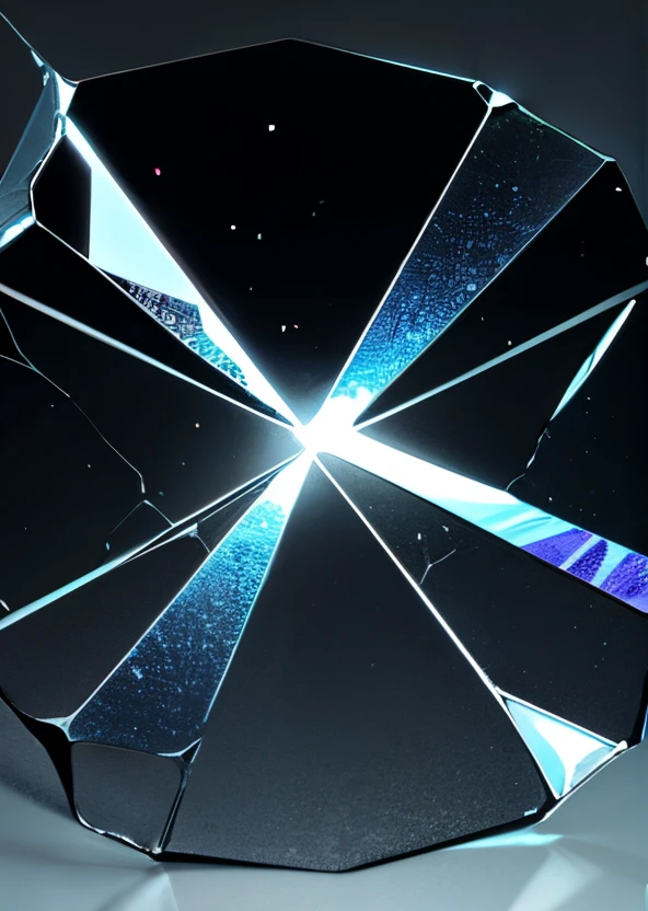 Glowing Broken glass effect with dark background