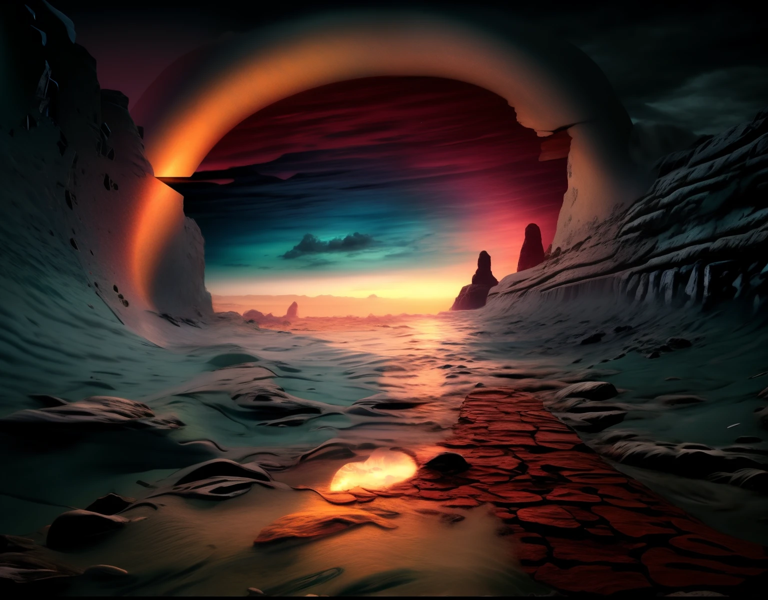 um grande buraco com uma onda colorida saindo dele, world seen only through a portal, Portal para outro mundo, Portal para outro universo, Portal to another dimension, magic portal to another world, looking through a portal, open portal to another dimension, gateway to another dimension, porta de entrada para outro universo, Portal to outer space, Abertura do portal, magical portal, portal dimensional