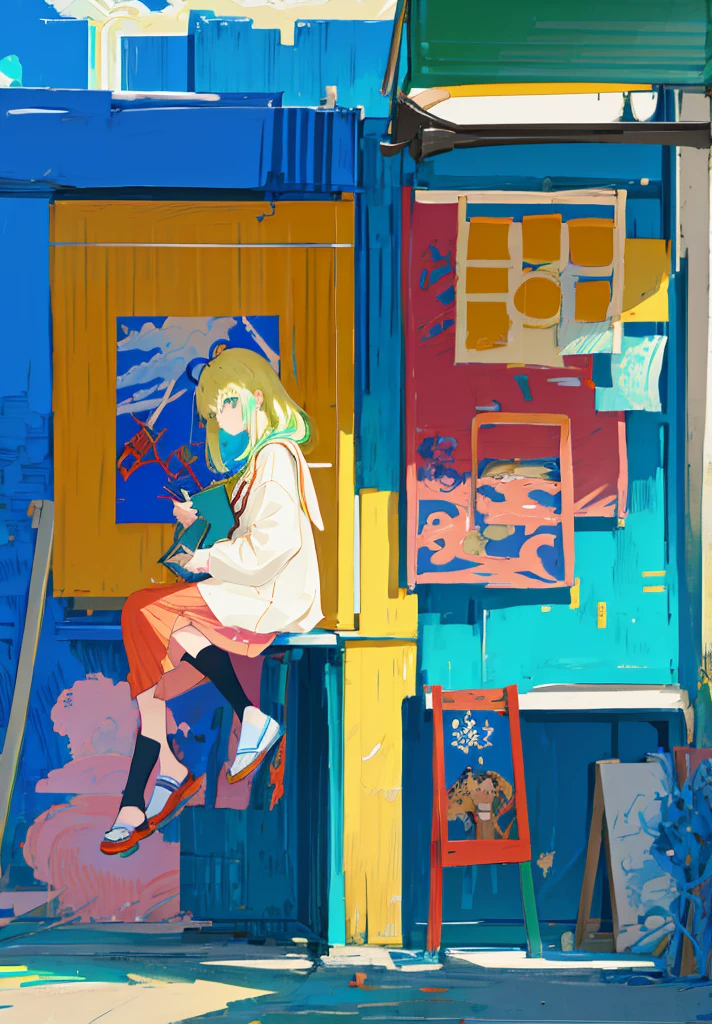 anime girl sitting on a chair reading a book in a room, painted in anime painter studio, anime style 4 k, anime art wallpaper 4k, anime art wallpaper 4 k, anime art wallpaper 8 k, guweiz on pixiv artstation, anime painting, guweiz on artstation pixiv, beautiful anime artwork, anime style illustration, anime style art