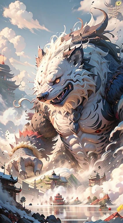 ogre,,Colorful ink style, Poor odd,Poor odd,Chinese illustrations,Ferocious, winged,Outcome, full bodyesbian, Don't conquer nature, Sharp hedgehog fur, mistic, disrupt, Every gaze, Five Guanzhong, mont & maritime classic, Detailed CG, Concept Art of Game, first person perspective, Outcome, wide wide shot, extreme panoramic, extreme low angle view