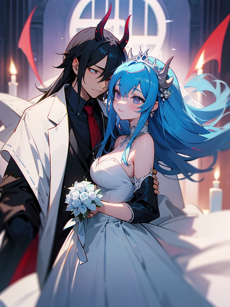 Demon king and demon queen wedding blue