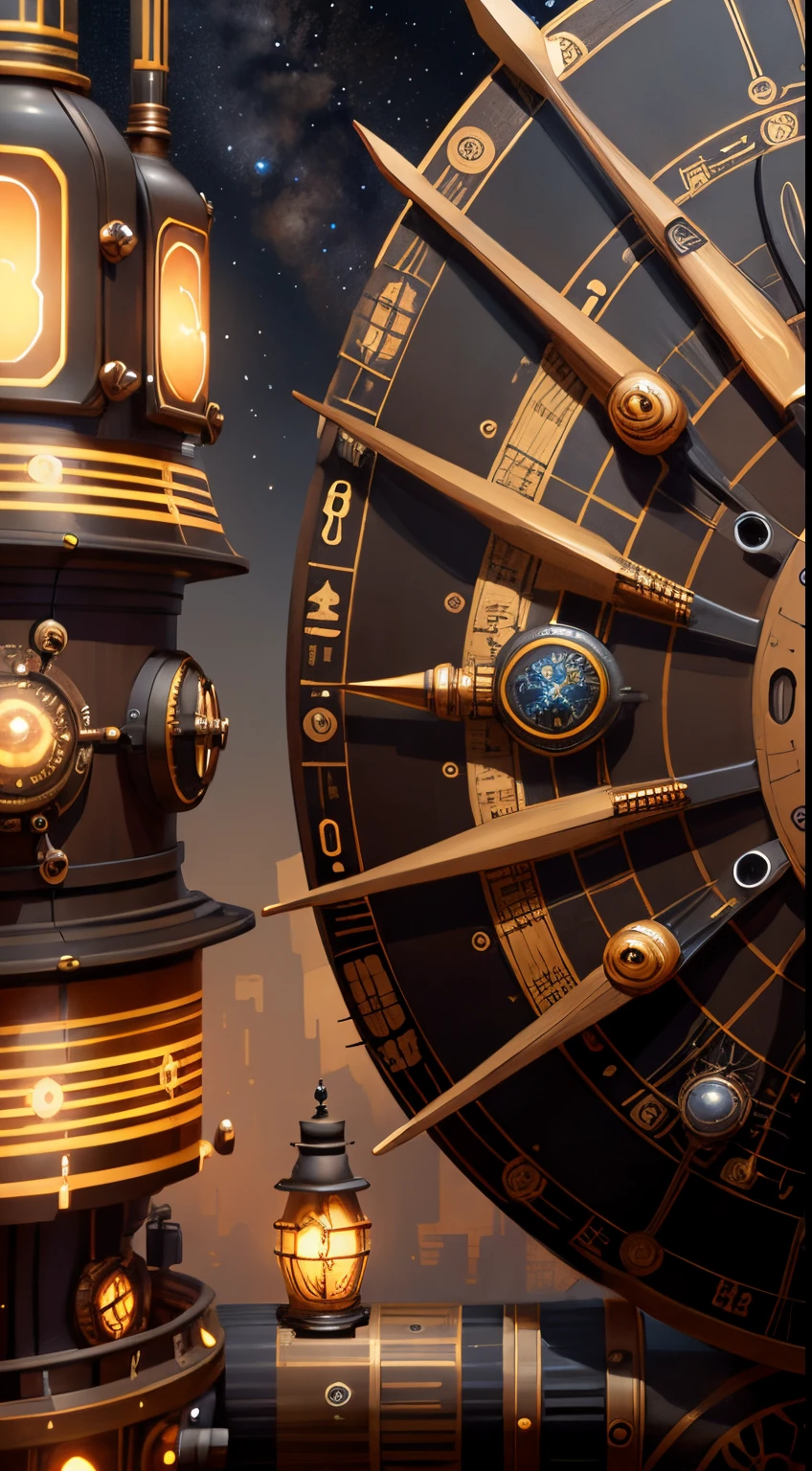 Masterpiece。top-quality。ren。excessive details。steampunkai。Ptolemy&#39;s Sky Navigation Machine。