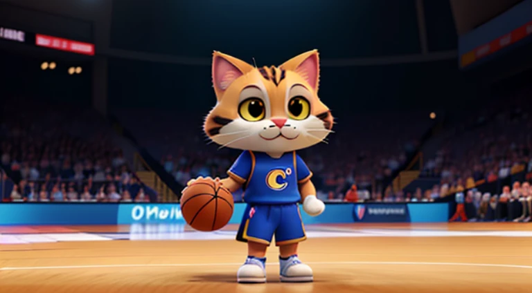 C4tt4stic, Cartoon cat in professional basketball player uniform、Dunk Shoot