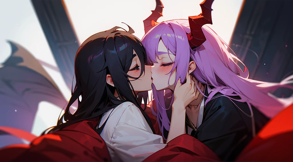 Demon king and demon queen kiss