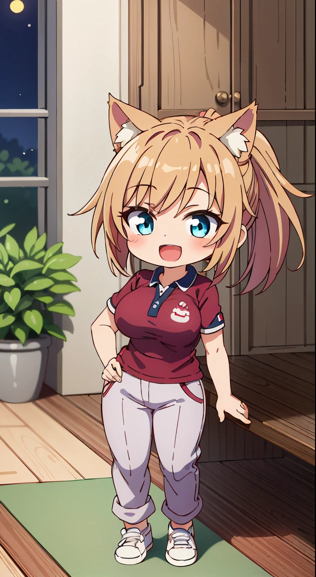 (masutepiece, Best Quality, Perfect Anatomy, High quality:1.4), nice hand, Perfect hands, Detailed beautiful hands, Large_filesize, fulcolor, hight resolution, symmetric, exceptional, Best aesthetic, newest, Anime, very beautiful detailed body,The hair,faces,The eye, (Chibi, Full body:1.6), BREAK,



1 beautiful girl, (17 years old girl), Very detailed, colourfull, highest details, BREAK, (Huge breasts: 1. 2,), Clear skin, Beautiful skin, Shy skin, 1 beautiful girl, Brown hair, (Cat ears, Ponytail, medium-Long hair: 1. 2), (Light blue eyes, long eyelashes, Double eyelids: 1. 2),Solo,gleaming skin, Clear skin, Beautiful skin,(best quality face),(Top quality glowing eyes),(The best smile,:D:1.45),  BREAK (Pink Theme:1.4),

((caregiver theme:1.4)), (Black chinos:1.4), (red polo shirt:1.4),(Black sneakers:1.35),


BREAK,(morning), inside in room,Gothic bedroom, a canopy bed,huge window,naked girl poster,coke,on  back, tusk, Open mouth, Looking away,depth of fields,

 BREAK,wakame,wakame,wakame,(Cowboy Shot:1.4), 

BREAK,(Blurry background:1.3),(absurderes, hight resolution, Super Detail Art),cel shading,Clear Color, Lonely optical effect, Beautiful pictures, Bright glow, mystic atmosphere,(Close-up of girl:1.1), Mystical light particle effect,manga influence, clean line drawings,