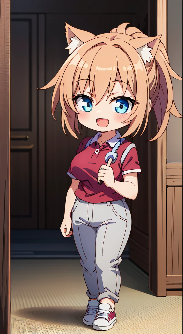 (masutepiece, Best Quality, Perfect Anatomy, High quality:1.4), nice hand, Perfect hands, Detailed beautiful hands, Large_filesize, fulcolor, hight resolution, symmetric, exceptional, Best aesthetic, newest, Anime, very beautiful detailed body,The hair,faces,The eye, (Chibi, Full body:1.6), BREAK,
1 beautiful girl, (17 years old girl), Very detailed, colourfull, highest details, BREAK, (Huge breasts: 1. 2,), Clear skin, Beautiful skin, Shy skin, 1 beautiful girl, Brown hair, (Cat ears, Ponytail, medium-Long hair: 1. 2), (Light blue eyes, long eyelashes, Double eyelids: 1. 2),Solo,gleaming skin, Clear skin, Beautiful skin,(best quality face),(Top quality glowing eyes),(The best smile,:D:1.45), BREAK (Pink Theme:1.4),
((caregiver theme:1.4)), (Black chinos:1.4), (red polo shirt:1.4),(Black sneakers:1.35),
BREAK,(morning), inside in room,Gothic bedroom, a canopy bed,huge window,naked girl poster,coke,on back, tusk, Open mouth, Looking away,depth of fields,
BREAK,wakame,wakame,wakame,(Cowboy Shot:1.4),
BREAK,(Blurry background:1.3),(absurderes, hight resolution, Super Detail Art),cel shading,Clear Color, Lonely optical effect, Beautiful pictures, Bright glow, mystic atmosphere,(Close-up of girl:1.1), Mystical light particle effect,manga influence, clean line drawings,