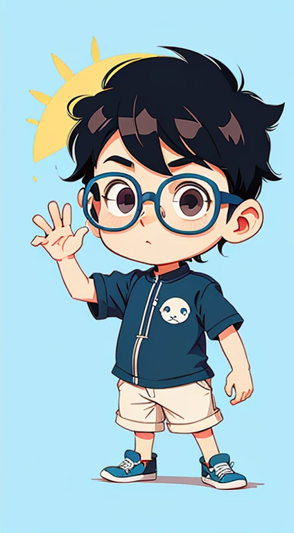 with glasses。Cartoon vector style, change!, Avatar picture, Flat anime style, Cartoon minimalism, Flat vector art, flatillustration, Cartoon Cute,