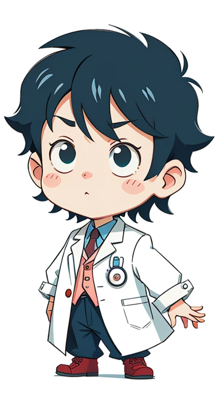 Doctor Boy。。Cartoon vector style, change!, Avatar picture, Flat anime style, Cartoon minimalism, Flat vector art, flatillustration, Cartoon Cute,