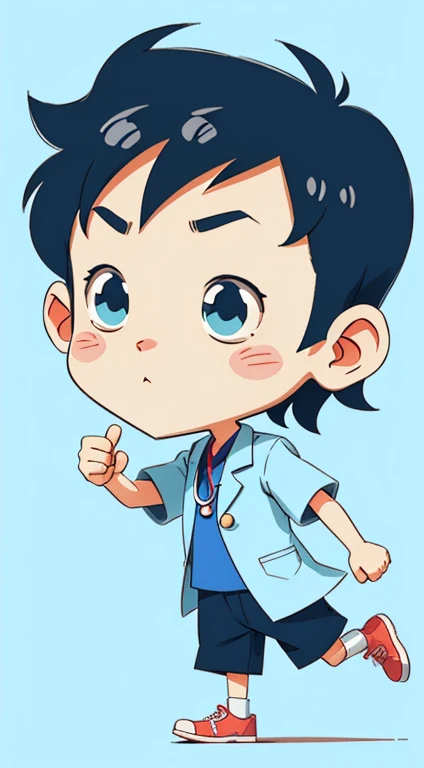 Doctor Boy。。Cartoon vector style, change!, Avatar picture， Flat anime style, Cartoon minimalism, Flat vector art, flatillustration, Cartoon Cute,