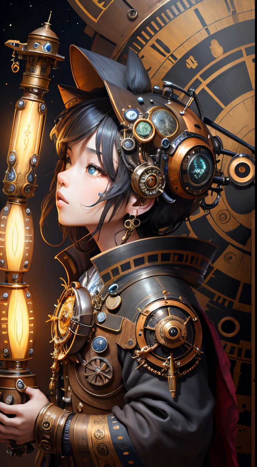 Masterpiece。top-quality。ren。excessive details。steampunkai。Ptolemy&#39;s Sky Navigation Machine。