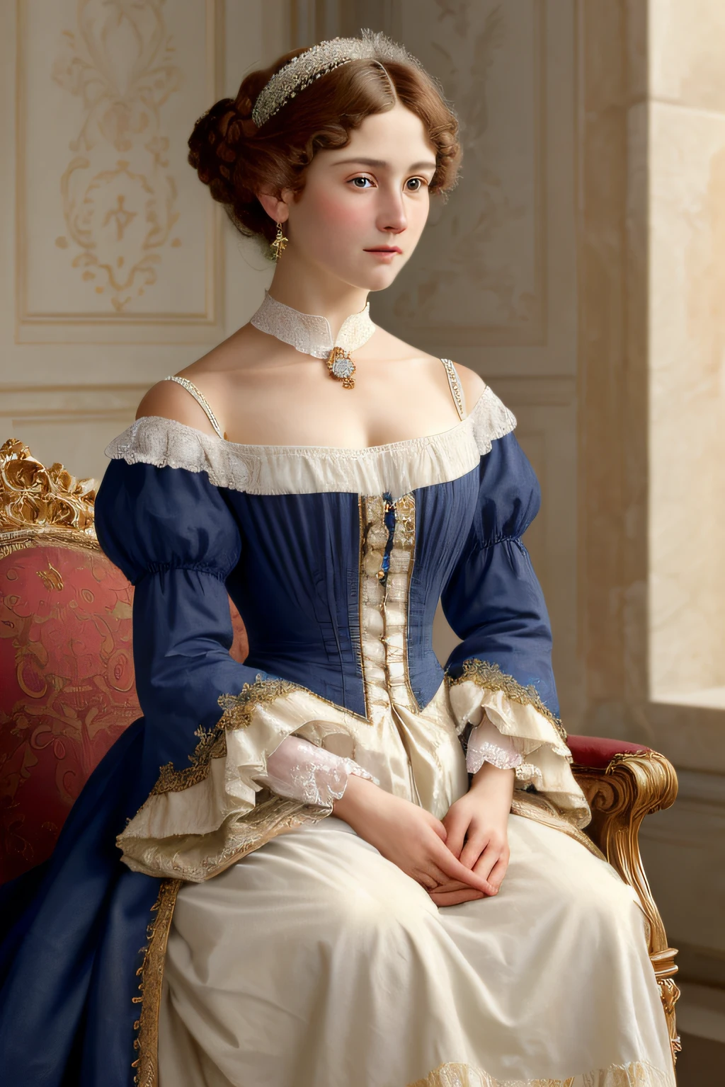 oil on canvas, (absurdres, highres, ultra detailed), Victorian, ((Best quality)), ((masterpiece)), ((realistic)), Transcendent european femininity, ethereal grace, masterpiece, high quality, love, hope, grace, royalty