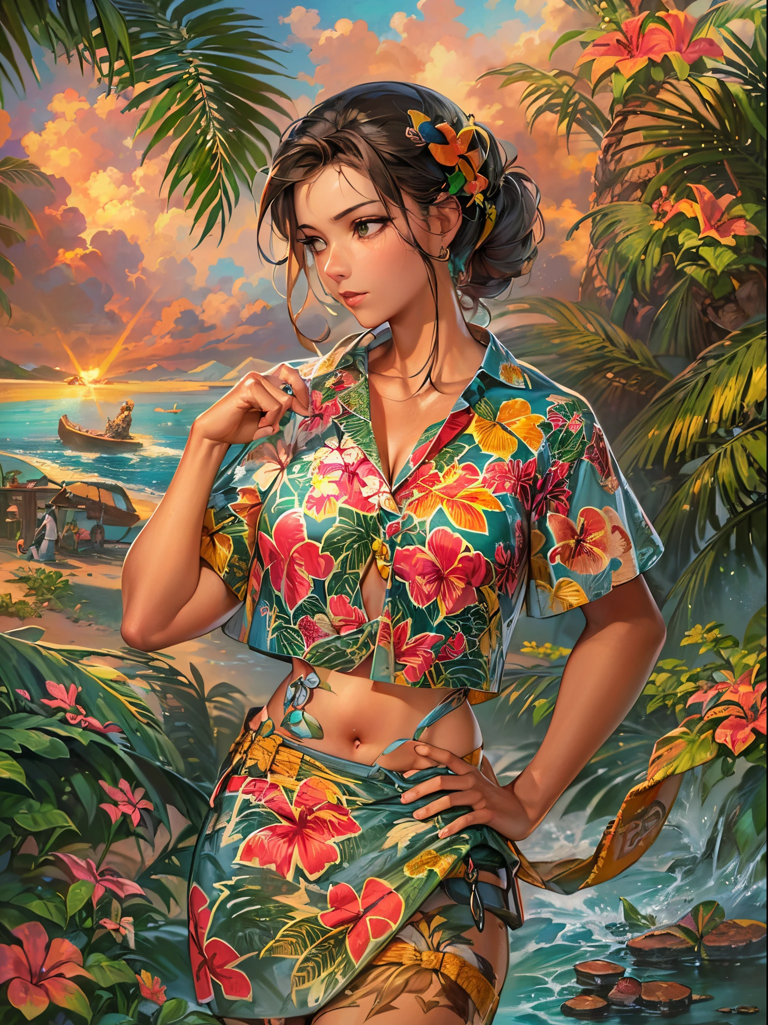 Half-body picture, better quality, work of art, Ultra high resolution, (realism: 1.4), original photo, (Realistic skin texture: 1.3), (Film texture: 1.3), (Selfie corner), 1 woman, Beautiful big eyes and facial details, long hair,In a kimono, charming, open shoulders, work of art, better quality, looking at the audience