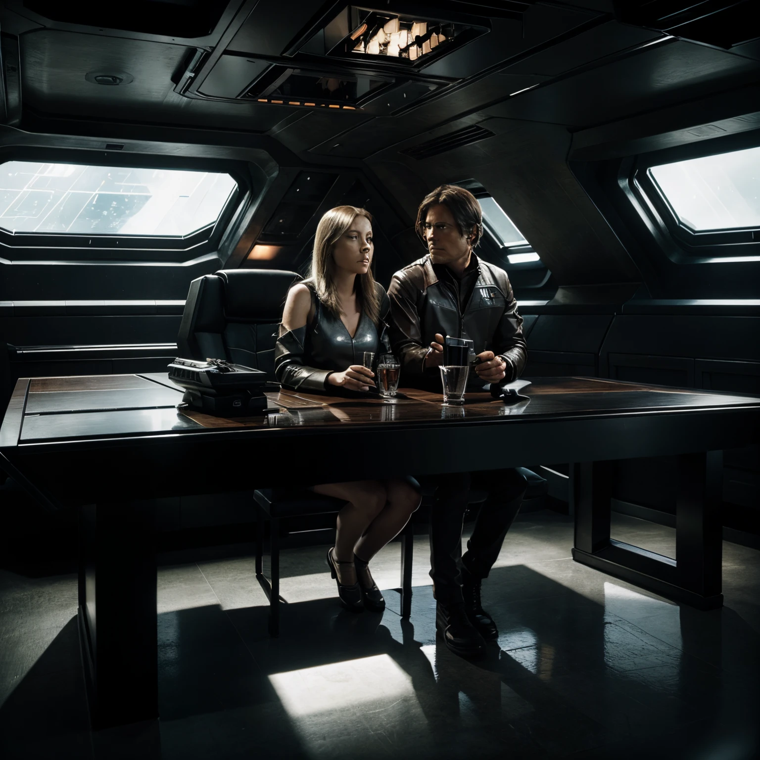 Battlestar galactica im weltraum gegnerische flotte trifft ein
