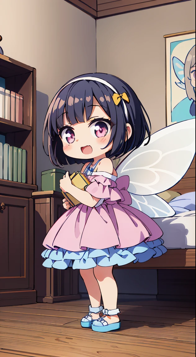 (Cute illustration:1.4),(fuwafuwa illustration:1.3), (pastel color:1.3),(Cute,kawaii,Dolce:1.3), (Dreamy,Fancy:1.2), Anime, (Delicate hair waving in the wind and shining delicately),
(masutepiece, Best Quality, High resolution, absurderes, Intricate details:1.3), (Photorealistic), Lens perspective, Hyper Detailed, ultra-detailliert, detaile, Trending on ArtStation, Award-winning, Good anatomy, Perfect Anatomy, [。.。.3 d], Overexposure, lens flare break, (Chibi, Full body:1.6),



Beautiful Girl, (17 years old girl), Very detailed, colourfull, highest details, 1 beautiful girl, Solo,(Cute:1.5),(Chibi:0.8), (kawaii:1.5),(Lori:0.5),(girl, Cute, Cheerful, Loli face, slightly bulging chest),(A dark-haired,Disheveled short bob,tareme,Pink eyes:1.55),(sano,A smile,Bad face:1.2), (White rabbit ear headband:1.2),Shiny skin,Clear skin, Beautiful skin,(best quality face),(Top quality glowing eyes), (Doya face,brave face:1.45), (The best smile,Doya face:1.45),BREAK, (calm and natural smile,Open mouth:1.1)//(Off shoulder dress, MIDI Skirt, bow ribbon:1.3)//Standing, Cute little girl sitting on bed,Showroom,(Girl's Private Room, pastel base,
Girly Bedroom, Pastel colors, Soft blanket, Fluffy pillow, Fairy Light, wall art, animal stuffed, Books, desk work, speculum, cosy atmosphere, Personal touch, poster for, [Stuffed toys]:1.3)//From Side,Centered,Waterfall,depth of fields,

 BREAK,wakame,wakame,wakame,(Dynamic Angle:1.4), 

BREAK,(Blurry background:1.3),(absurderes, hight resolution, Super Detail Art),cel shading,Clear Color, Lonely optical effect, Beautiful pictures, Bright glow, mystic atmosphere,(Close-up of girl:1.1), Mystical light particle effect,manga influence, clean line drawings,