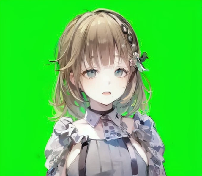 (8K、top-quality、tmasterpiece:1.2)、(hentail realism、Photorealsitic:1.37)、Hyper-detailing,(8K, Best Quality, tmasterpiece:1.2),\(eye detailed\),\(Facial features\),(\(Detailed details of the clothes\)\),1 girl,Solo,(pale skin:1.2),slim,faintly visible clavicle,Ribs that are vaguely visible,Small breasts,wearing a crop top vest,Navel,denim hot-pants,groin,a beauty girl,(zombie:1.3)