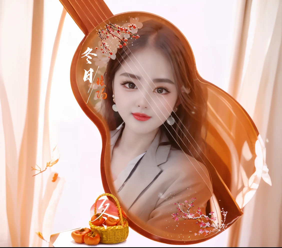Arav's photo,Photo of a woman holding a guitar and a basket of cookies, Inspired by Song Maojin, Middle Metaverse, Inspired by Huang Ji, Portrait photo profile picture, Cover Photo Cuckoo Portrait, High-quality portraits, Inspired by Huayan, Inspired by Shao Mi, li zixin, inspired by Wuzhun Shifan