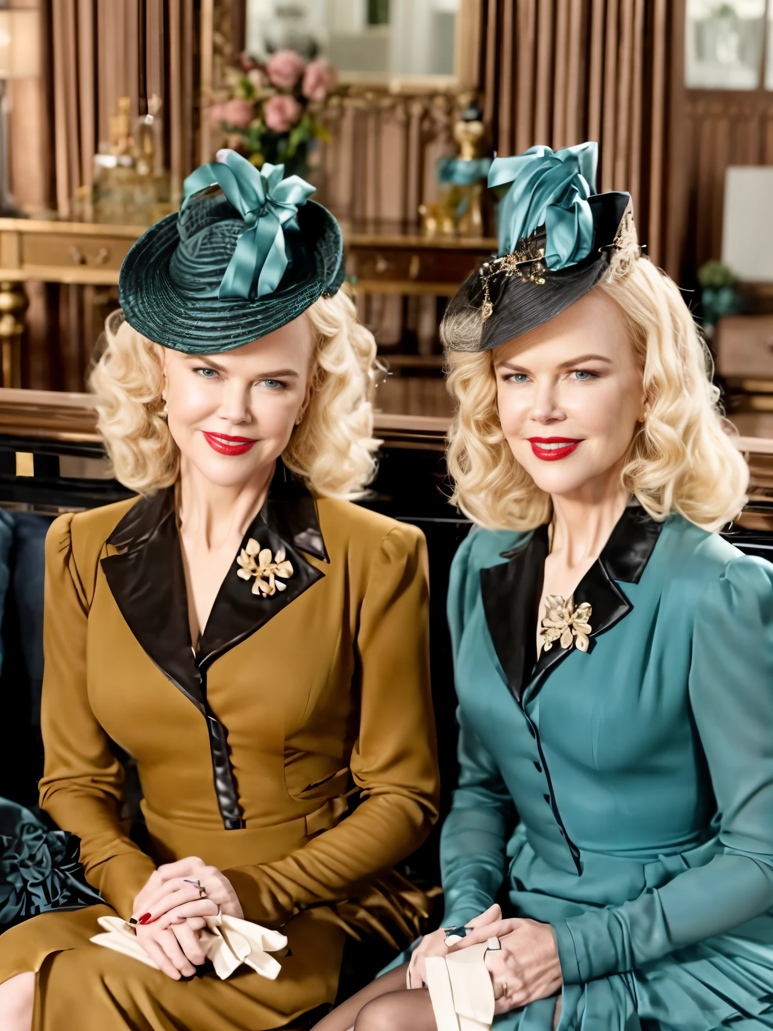 Nicole Kidman with red lipstick,
