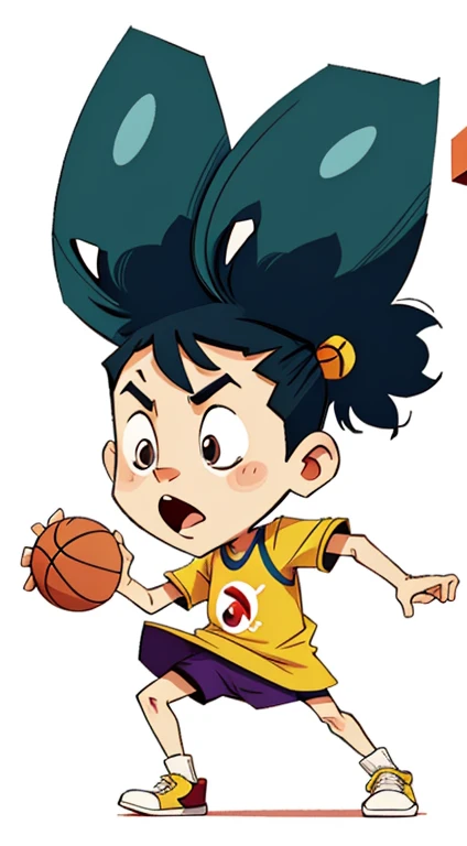 Basketball hoops,Shooting,Cartoon vector style, change, Flat anime style, Cartoon minimalism, Flat vector art, flatillustration, Cartoon Cute,