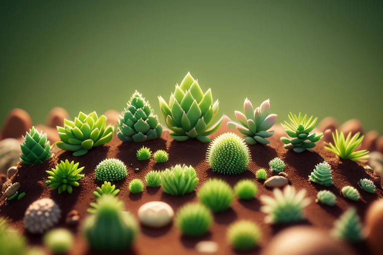 Succulents in microscopic world