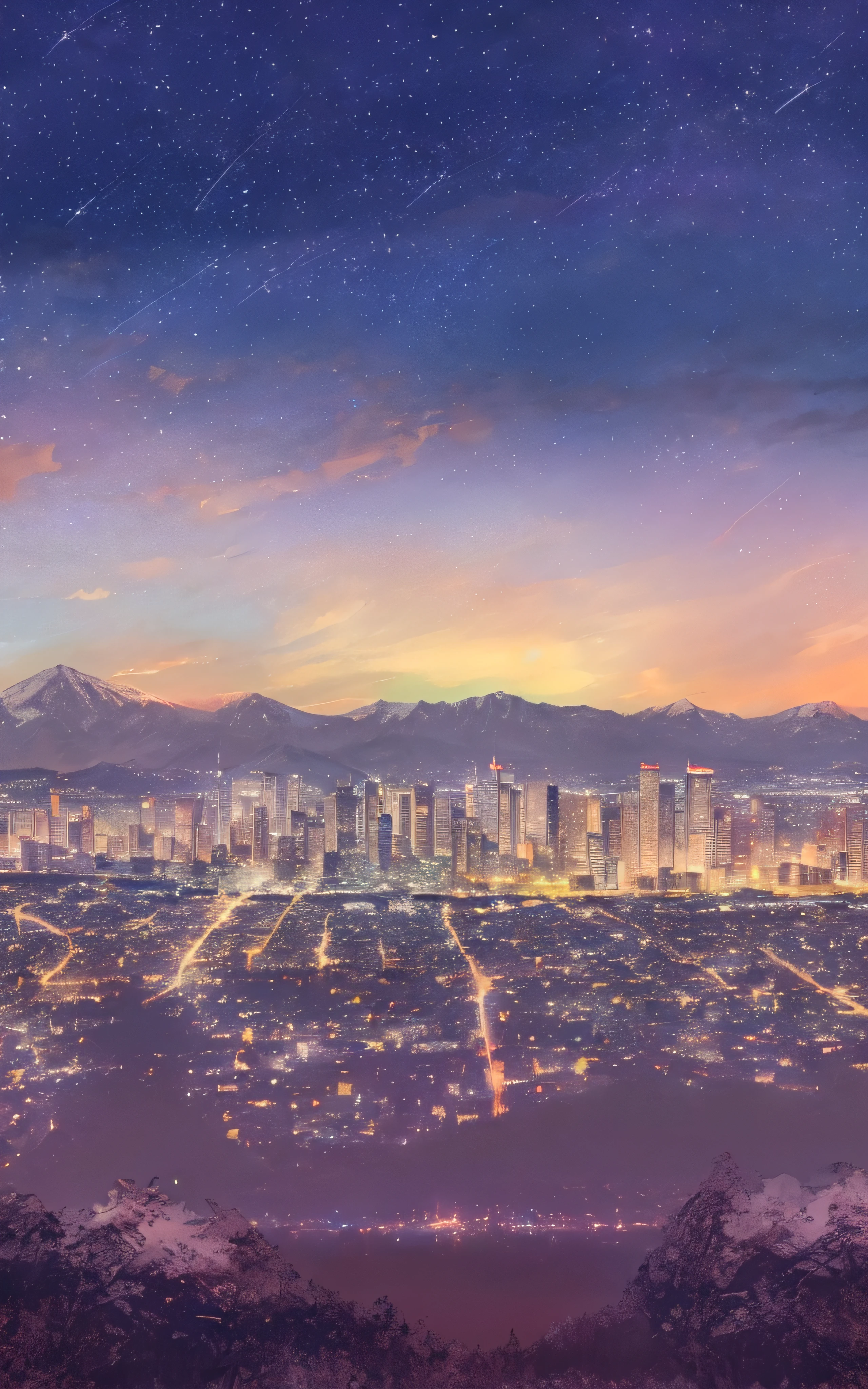 Night view of the city with a mountain in the background, Night background of the city, Night - time city background, City twilight landscape, An ethereal star city at sunset, City lights in the background, Twilight City in the background, city backdrop, Night city in the background, night city background, The city, sunset night, city in the background, City view at sunset