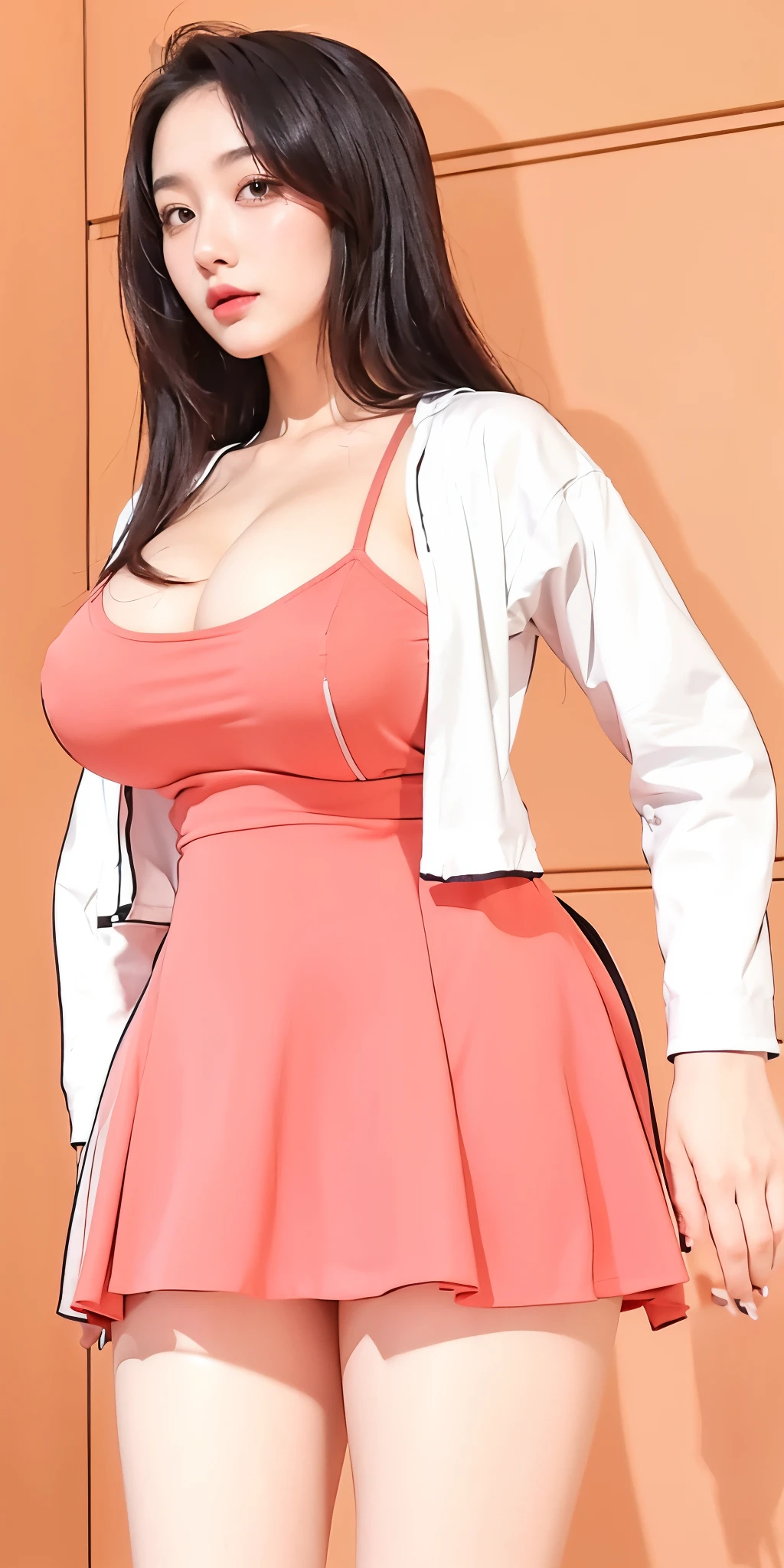 1girl,huge breast, black hair, high quality, ultra detailed, masterpiece, realistic