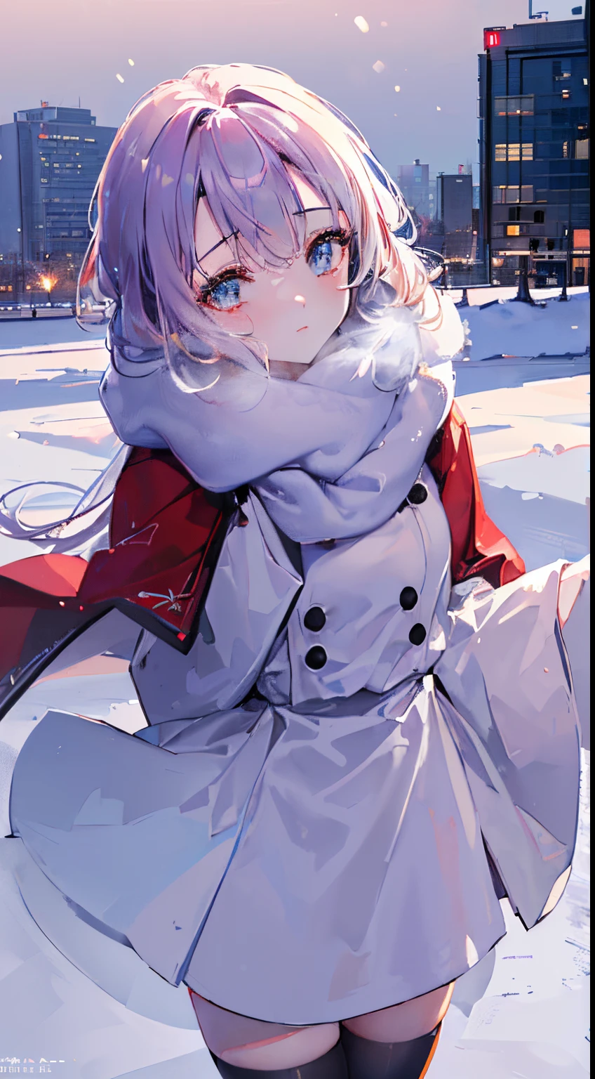 ((巨作:1.2, best quality), (CG Unity 8K wallpaper highly detailed, best shadow), highly detailed, (beautiful eyes detailed: 1.2), ((winter clothes, daylight, winter))), ( Cowboy Shot: 1.2), anime, city, 巨作, best quality, high detail, 4K