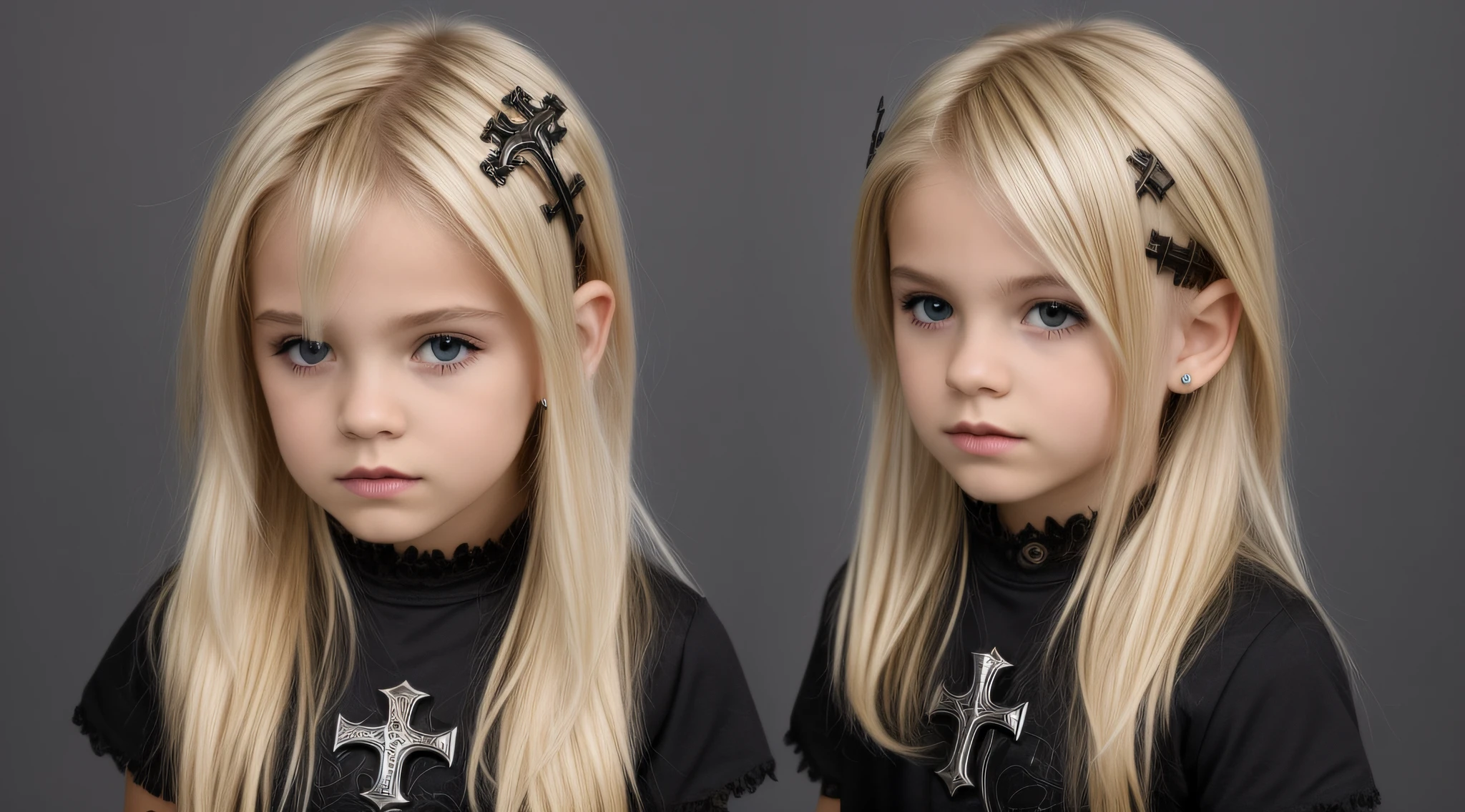BLONDE HAIR KIDS MAN CABELO LONGO METAL HAIR , Gothic cross, cruz, CRUZES