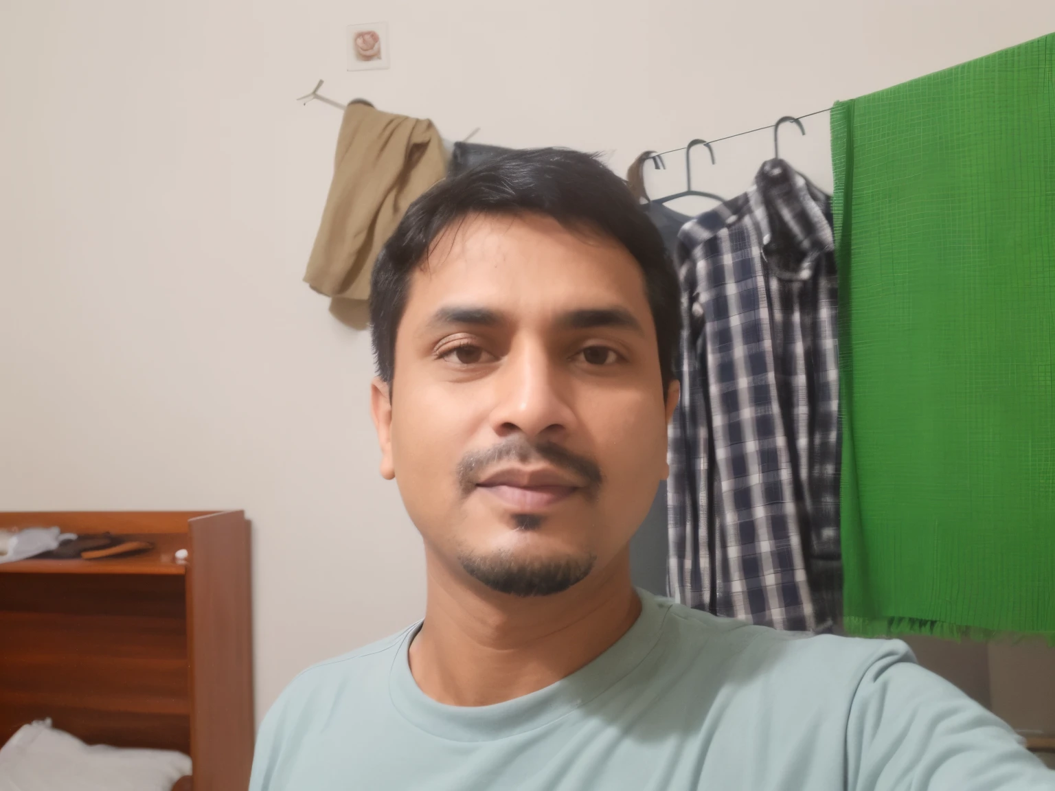 there is a man that is taking a selfie in a room, 4 0 years old man, khyzyl saleem, without beard, (38 years old), mohamed chahin, 2 7 years old, without beard and mustache, 3 2 years old, 2 9 years old, 2 8 years old, inspired by Bikash Bhattacharjee, ayan nag