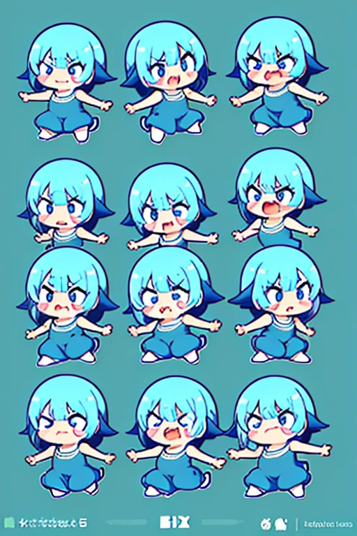 Simple graphic features, thick and cute limbs, simple and cutemovements, Jean Julien. four cute poses and expressions, laughing, angry,speechless, sad. different emotions, multiple poss and expressions, illustrations,flatcolors, simple line 2d painting, popular artstations, digital art,pixel style cartoons, lineworks, 8k