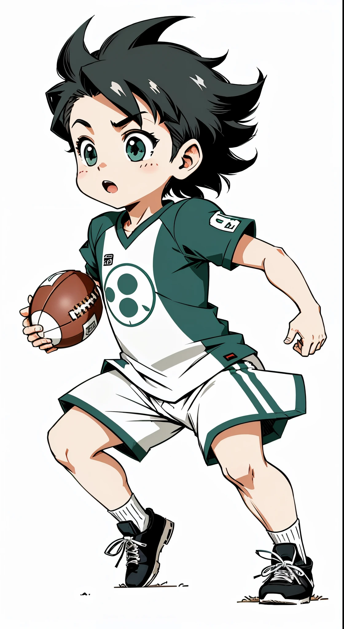 Football and Youth。,Cartoon vector style, change, Flat anime style, Cartoon minimalism, Flat vector art, flatillustration, Cartoon Cute,