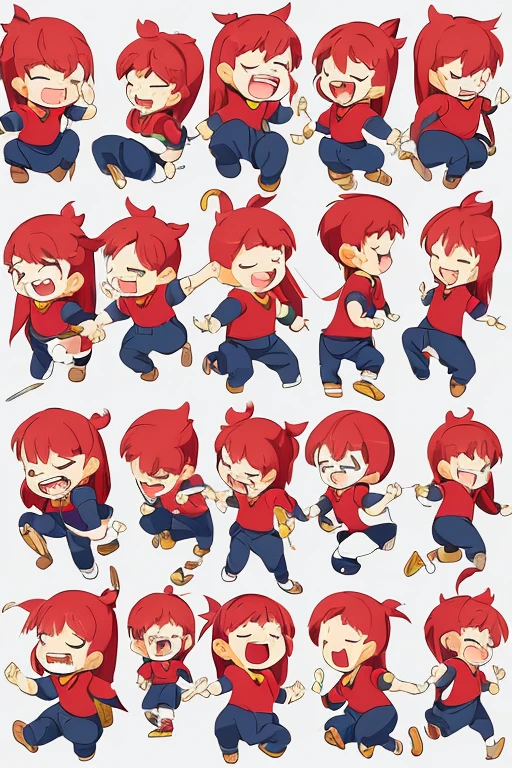 Simple graphic features, thick and cute limbs, simple and cutemovements, Jean Julien. four cute poses and expressions, laughing, angry,speechless, sad. different emotions, multiple poss and expressions, illustrations,flatcolors, simple line 2d painting, popular artstations, digital art,pixel style cartoons, lineworks, 8k simple graphics features,Stout and cute limbs,Simple and cute movements,Jean Julien。Four cute poses and expressions,laughingly,vred,Speechless,grieves。Different emotions,multiple postures and expressions,illustratio,Mono Color,Simple 2D line drawing,Popular art station,number art,Pixel-style comics,lineworks,8k