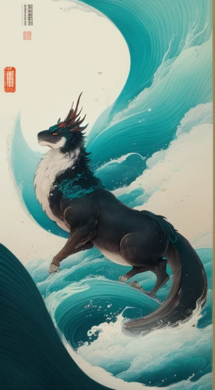 filmposter,mythological creatures,Ink painting and watercolor,Ink painting and watercolor,Chinese mythical beast,Color ink style ,Azuma Kiyohiko,illustration of a Chinese fish, Flooding away the city,Upshot, Full body, Shading, Flooding the Village, winged, beautiful creature, unconquered nature, shimmering scales, mystery, destruction, eery gaze, wuguanzhong,The Classic of Mountains and Seas,detailed CG, Game concept art, First person view, upshot, Wide Angle lens, Extreme Panorama, Extreme Low Angle View,Illustration style,The art of endurance,empire weather,eventide,2d,very imaginative,epic,Yellow Sea'artworks,Go beyond the details
