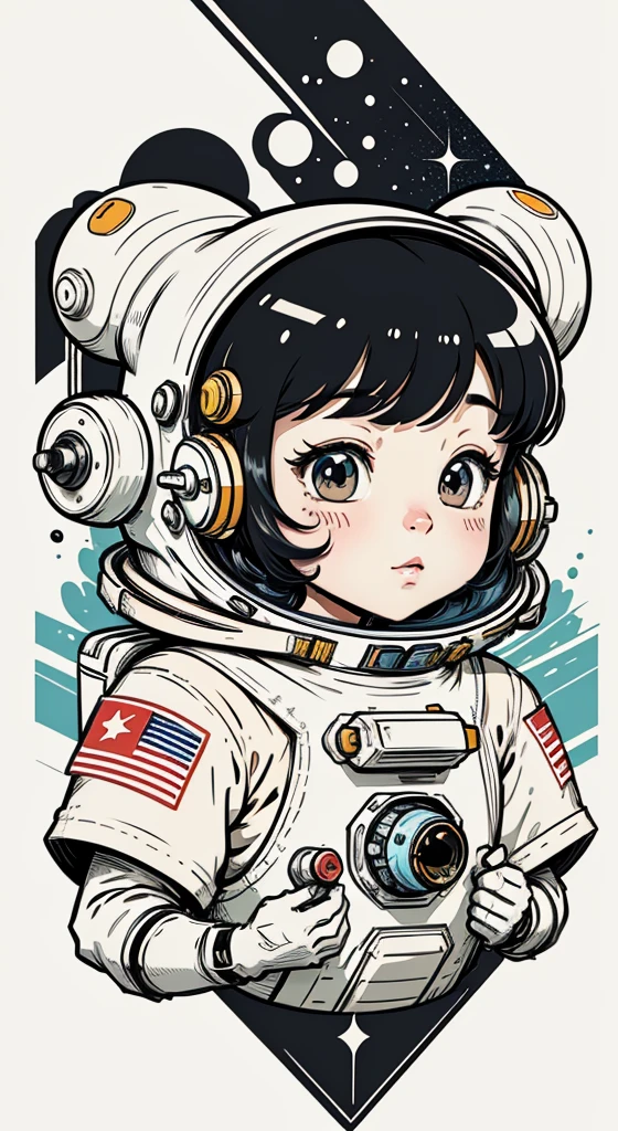 Space poster design。spaceship。The astronaut。Cartoon vector style, Black Red Blue。change， Flat anime style, Cartoon minimalism, Flat vector art, flatillustration, Cartoon Cute,