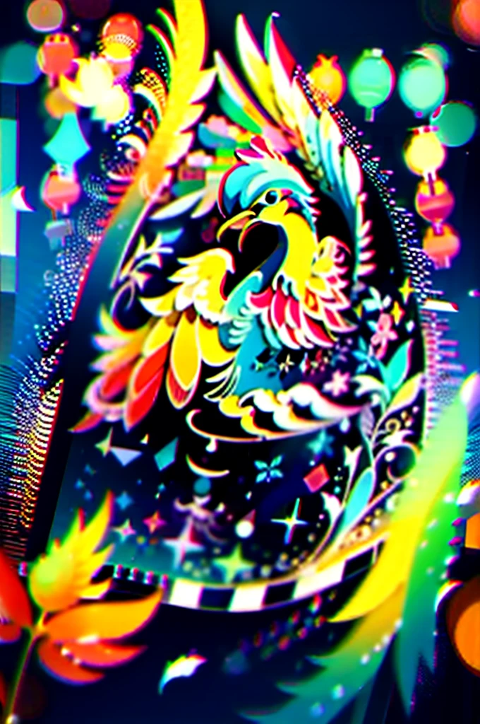 magic bird, Cor Pensil Sketch, arte vetorial, vetorizar, Magic, design de logotipo limpo, cores quentes vibrantes, bonito e peculiar, efeito aquarela, Bokeh, Adobe Illustrator, hand-drawn, pintura digital, soft lighting, retro aesthetics, 4k resolution, usando Cinema 4D - ar 3:3