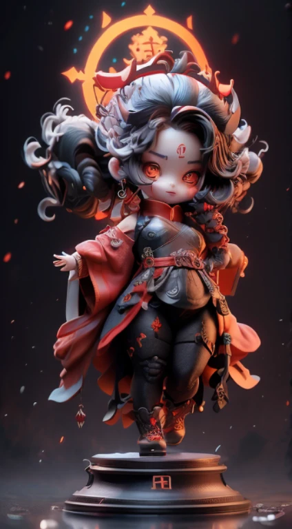 Blind box mode，1 Beautiful demon woman from hell, Surreal female portraits by David Hockney and Alphonse Mucha, Fantasyart, Chinese Doll, photo-realism, 动态照明, art  stations, poster for, Volumetriclighting, Very detailed faces, 8K Ultra, won, in the darkness nigth, low tune, Denim lenses, (red phoenix dress: 1.0), long whitr hair, brunette color hair, Broken, Devil&#39;s Palace, Demon Crown, Red eye makeup is very sharp and detailed, The most beautiful face, The breasts are big and round, hyper realisitc, chinese women's clothing, polo neck sweater, Enchanted smile, Eye makeup is very good, ((Bloodshot eyes:0.9)), guweiz, ((devil style:1.0)), pony tails，Tie a bow at the back of your hair, Plump and beautiful red lips, Wearing a thin red and black robe, The weather is gloomy and thunderous, (portrait of upper body), Close-up of main character, (Detailed ghost background:0.8), HighDynamicRange, hyper HD, 8K quality, Detailed pixels,