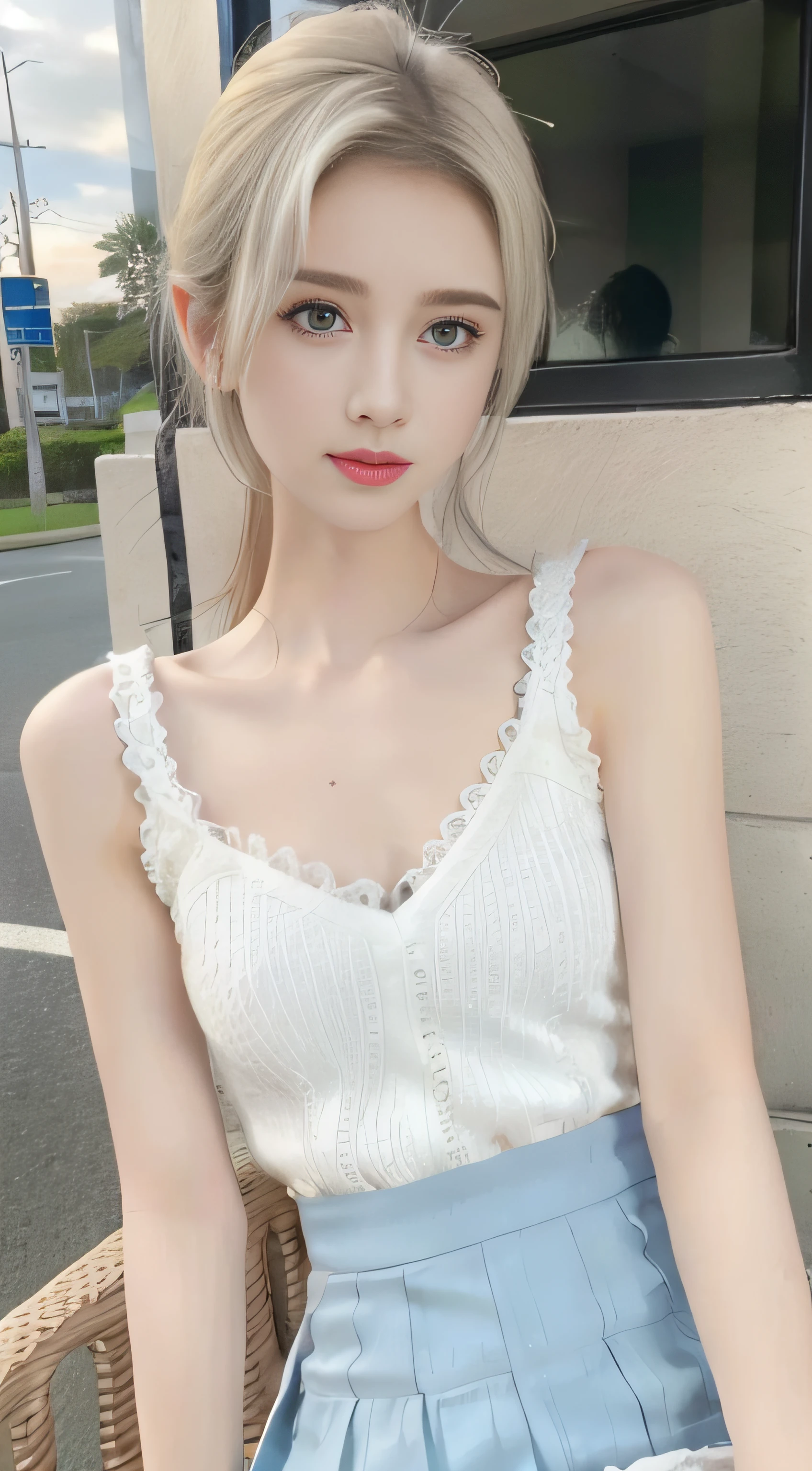 Delicatemakeup,Refreshes skin,Crystal clear legs,Exudes light,One guy,((Wear a student uniform)),Girl in short skirt,spread your legs,Have by the sea,Has blue eyes and white hair,Those who do not wear underwear,The skirt flutters,Beautiful and moving,18yo Girl,slim,Smaller bust,((wetclothes)),(((running down the street)))